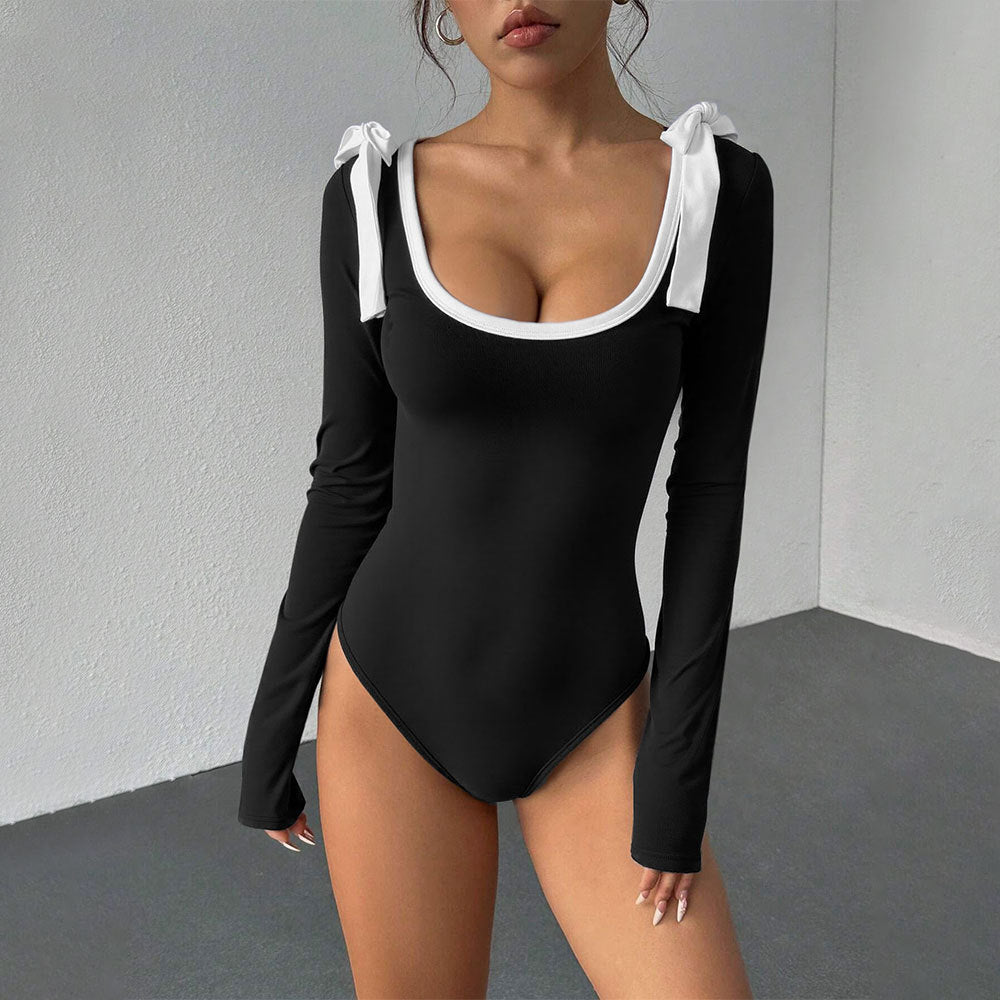 Square Neck Bell Sleeve Jumpsuit for Women