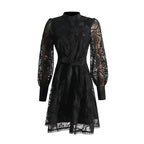 Women's Embroidered Lace Jacquard A-Line Dress