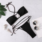 Solid Color Bikini Swimwear