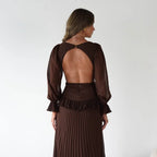 Women's Backless Pleated Dress