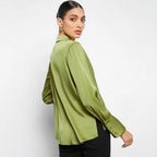 Women's Satin Faux Silk Shirt