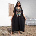 Rayon Embroidered Cover Up Swimwear