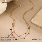 NMSN-G321-3 Gold Color Zirconium Necklace