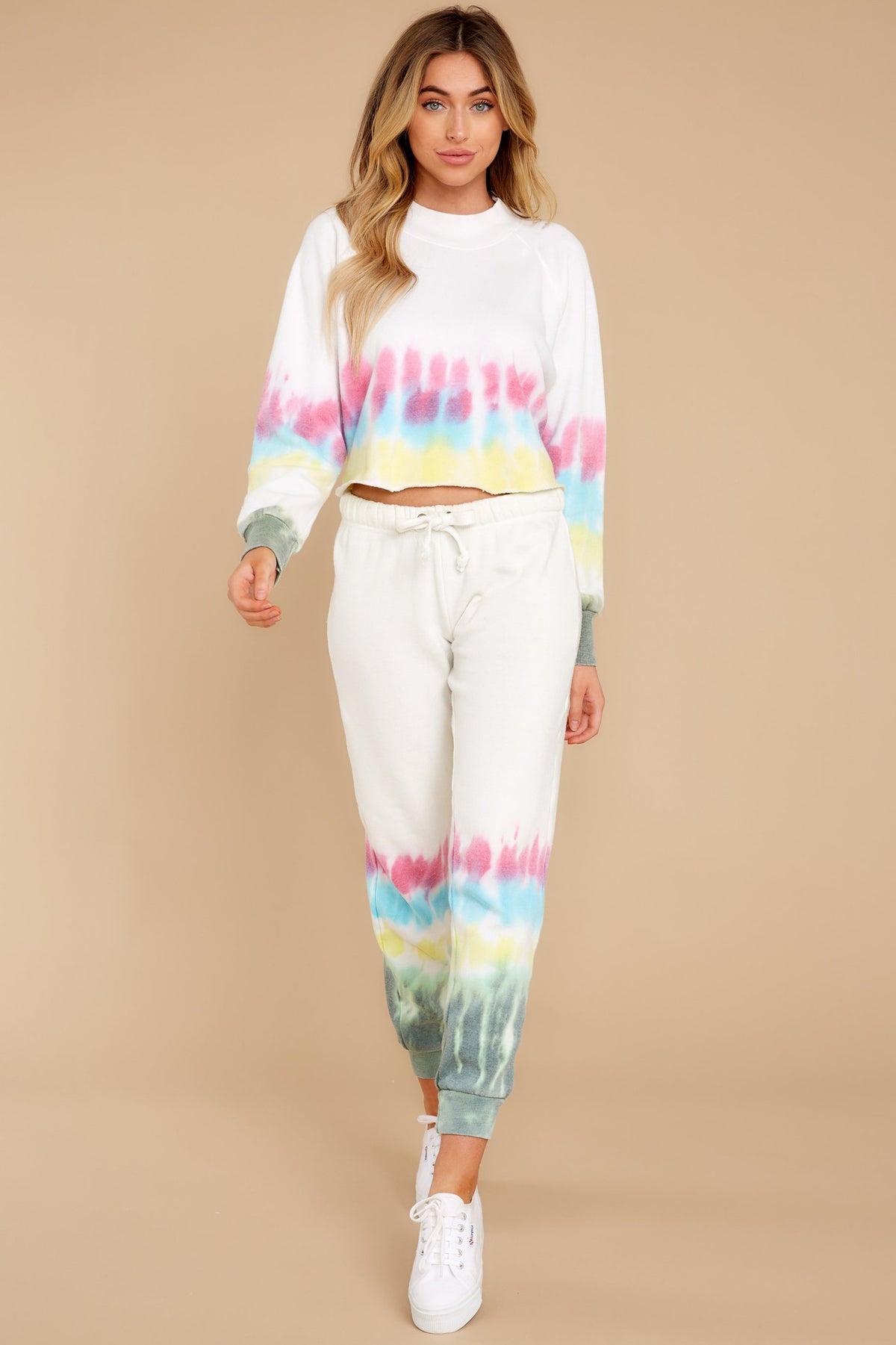 Women's Winter Printed Tie-Dye Casual Coordinated Two-Piece Set