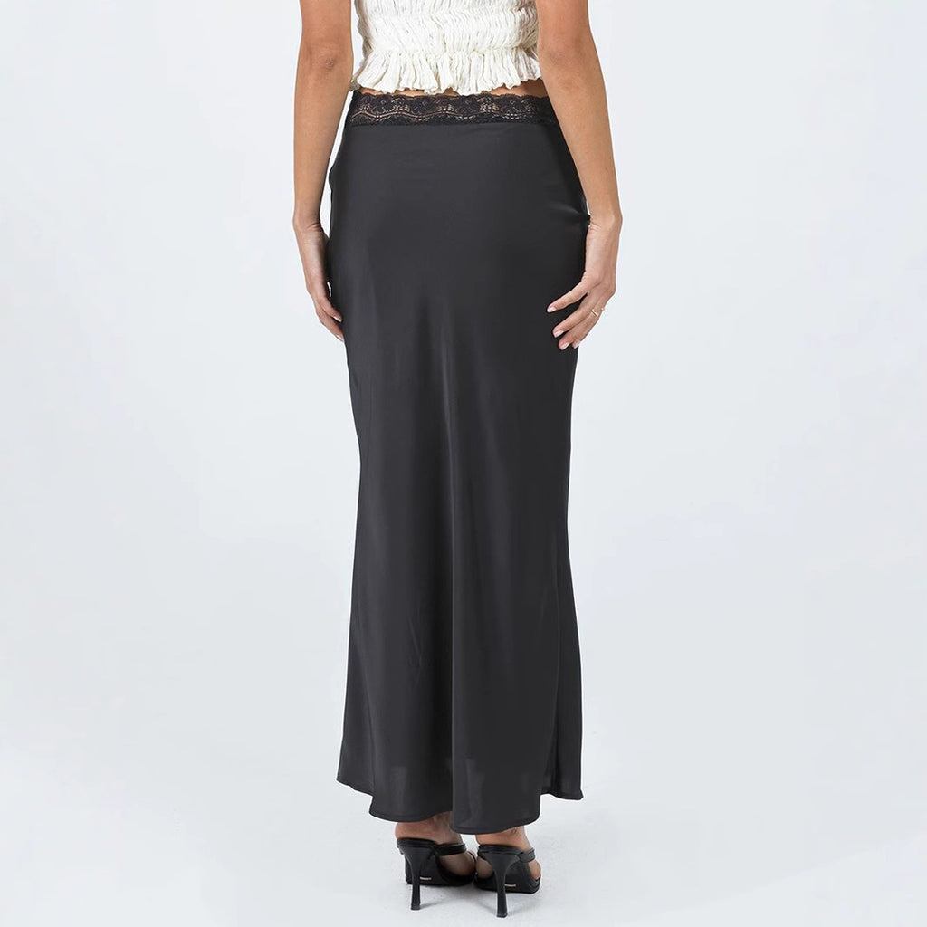 Women Clothing Lace Waist Satin Skirt Fashionable Sexy Elastic Sheath for Women