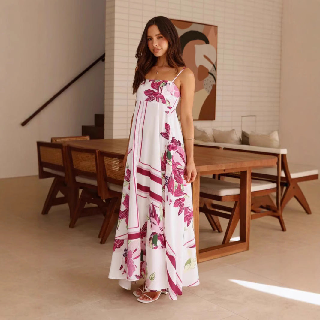 Women's Printed Sling High-Waisted A-Line Casual Vacation