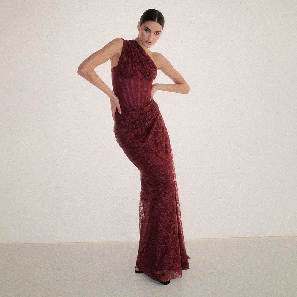 Women's Lace Backless Dress