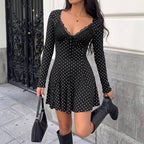 Women's Lace Polka Dot Dress