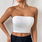 's Cropped Tube Top Strapless Vest Tank Top Vest