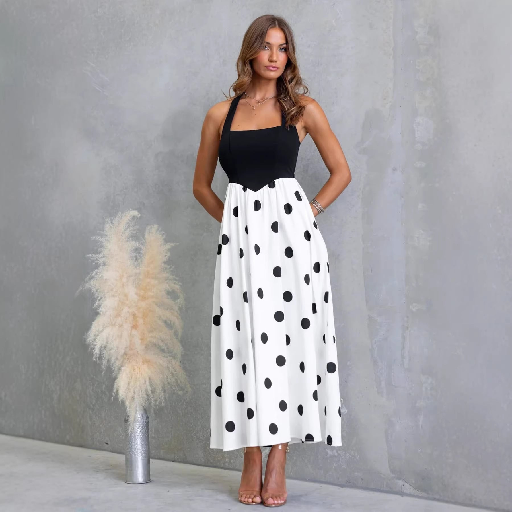 Women's Backless Halter Dress