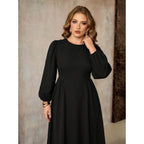 Plus Size Black Velvet Maxi Dress
