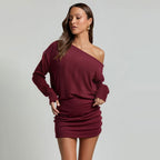 Women's One-Shoulder Long-Sleeve Top