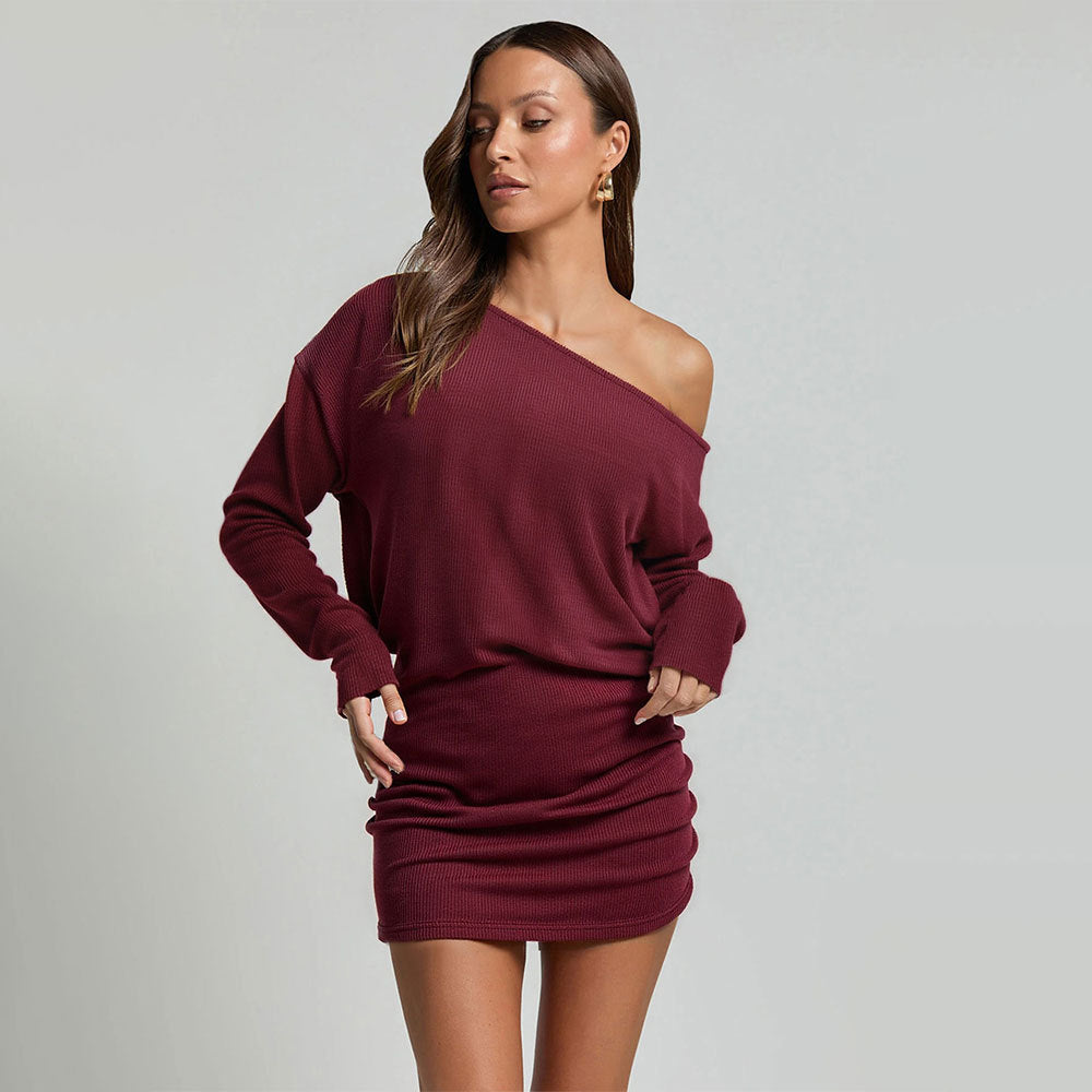 Women's One-Shoulder Long-Sleeve Top