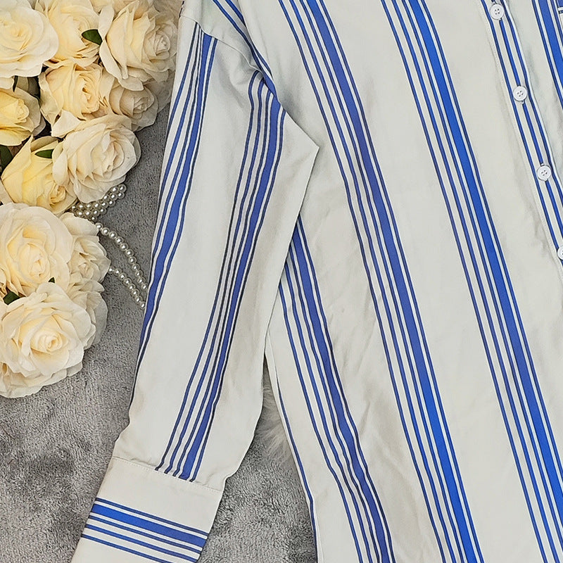 Women's Striped Shirt & Shorts Casual Set