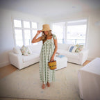 Elastic Spaghetti-Strap Floral-Print Maxi Dress Office
