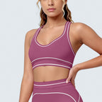 Women's U-Back Contrast Yoga Sports Bra