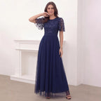 Women's Sequin Short-Sleeve Cocktail Dress