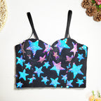 Women’s Embroidered Sequin Spaghetti Strap Crop Top