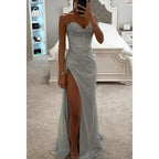 Women's Suspender Split Maxi Dress