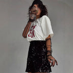 Women's Retro Simplicity Printed T Shirt Women Summer Loose Round Neck Cotton Short Sleeve Top