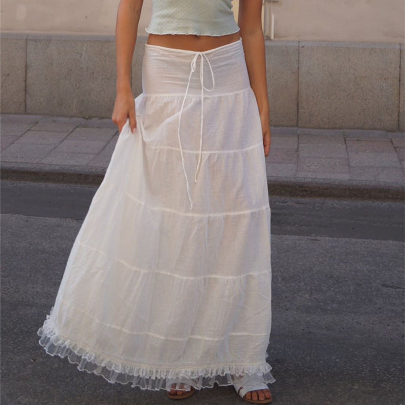 Women's Summer French Square Collar Top and Skirt Two-Piece Set