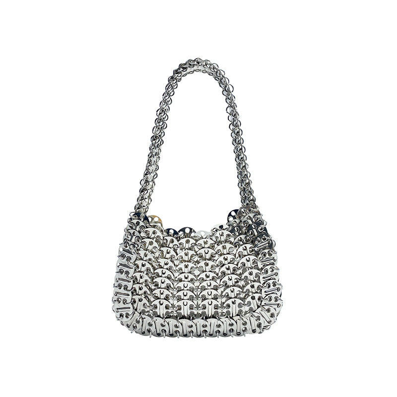 Women's Beaded Metallic Mini Handbag