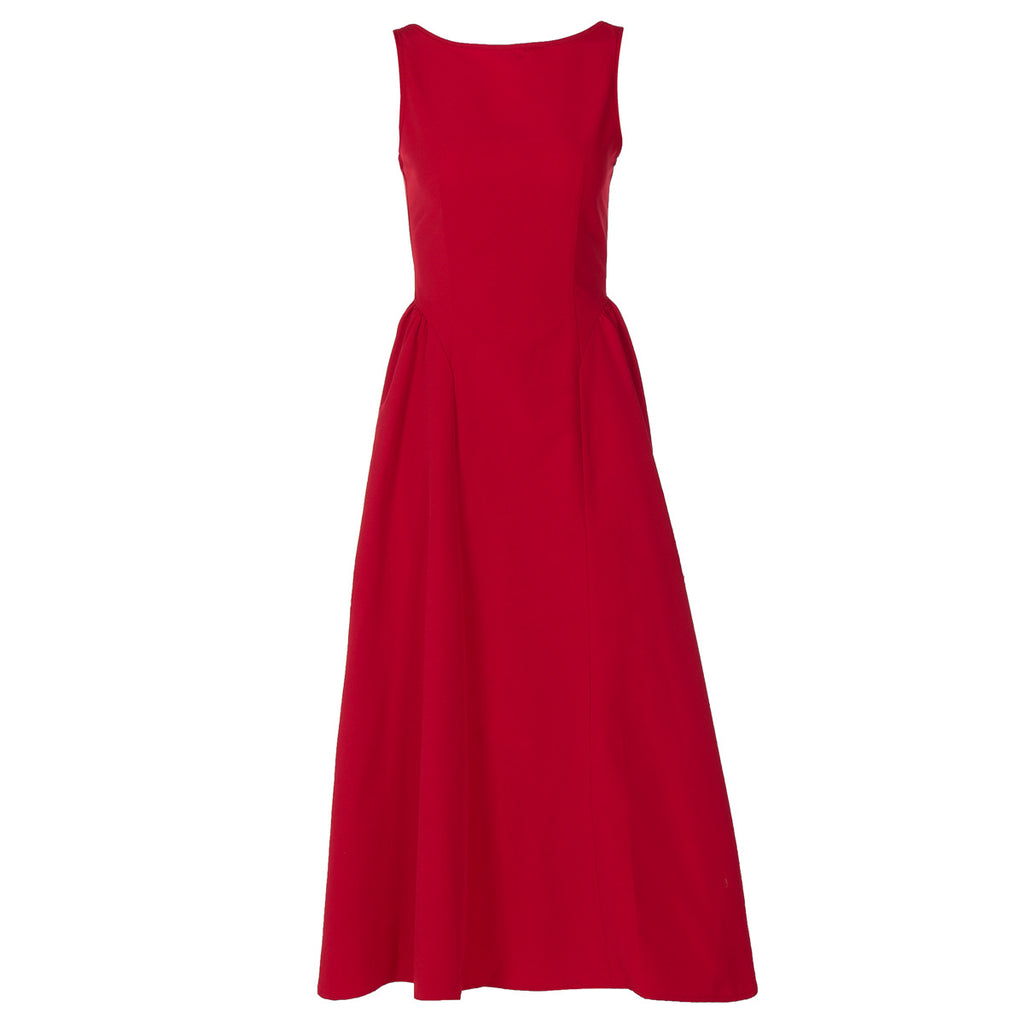 Sleeveless Waist-Defined Backless Dress