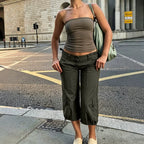 Women's High-Waist Wide-Leg Cropped Trousers