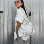 Women's White Cotton Button-Up Shirt
