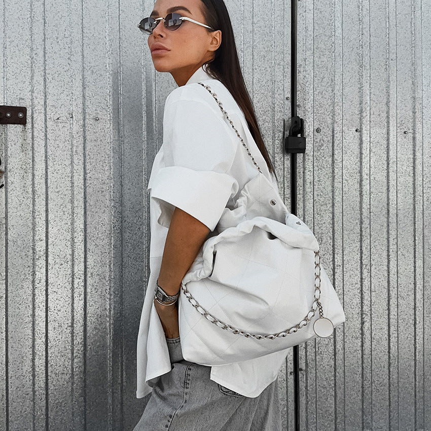 Women's White Cotton Button-Up Shirt
