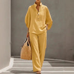 Women's Casual Shirt & Trousers Two-Piece Set