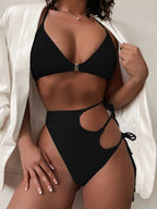 Solid Color Bikini Swimwear