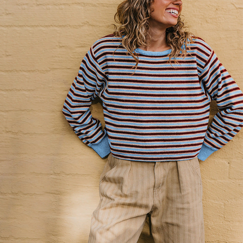 Women's Striped Contrast-Knit Sweater