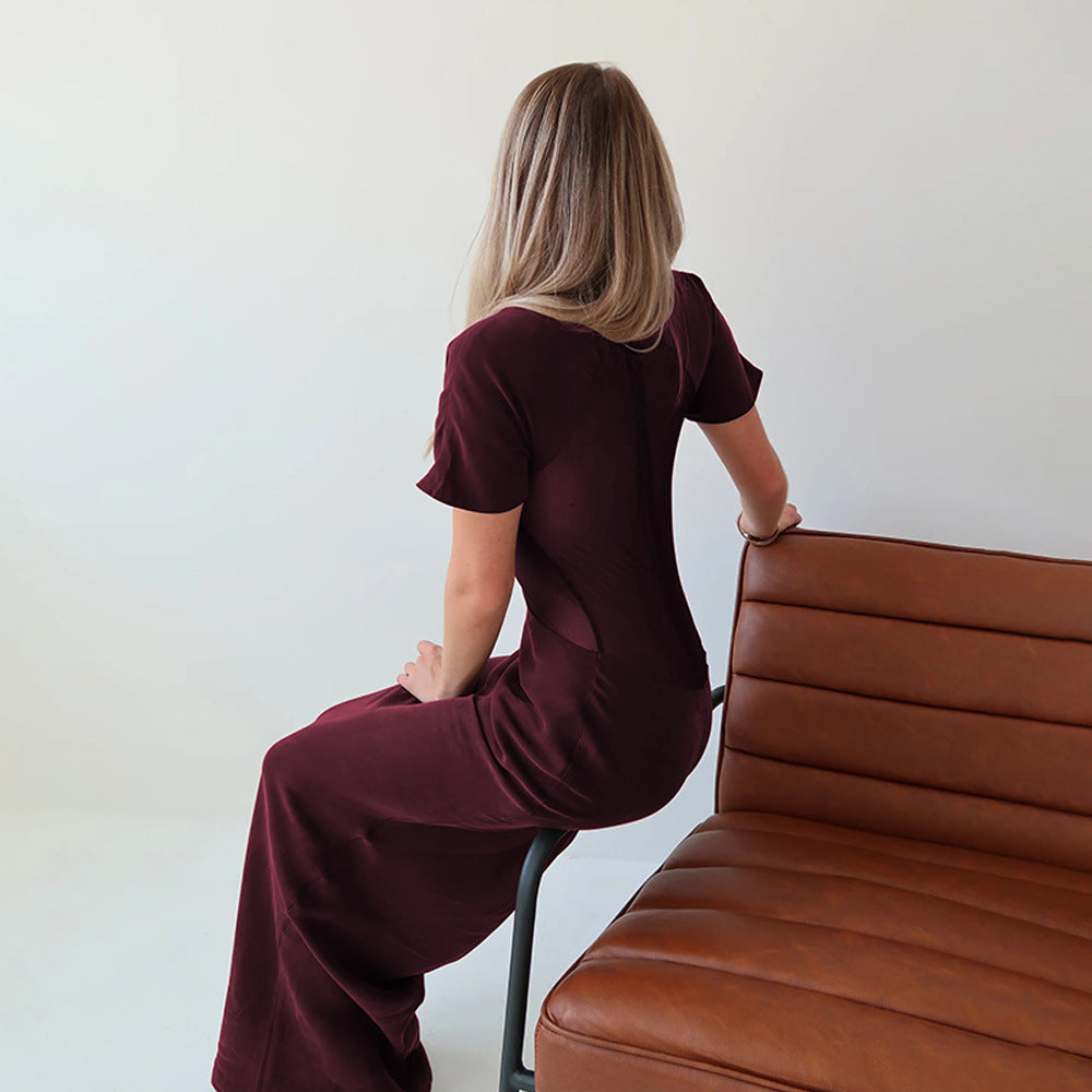 Women's Sheer Voile Turtleneck Maxi Dress
