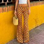 Tropical Vacation Retro Floral Printed Lace up Contrast