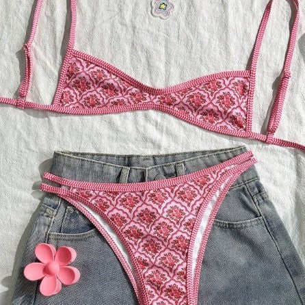 Printed Split Bikini Swimwear