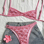 Printed Split Bikini Swimwear