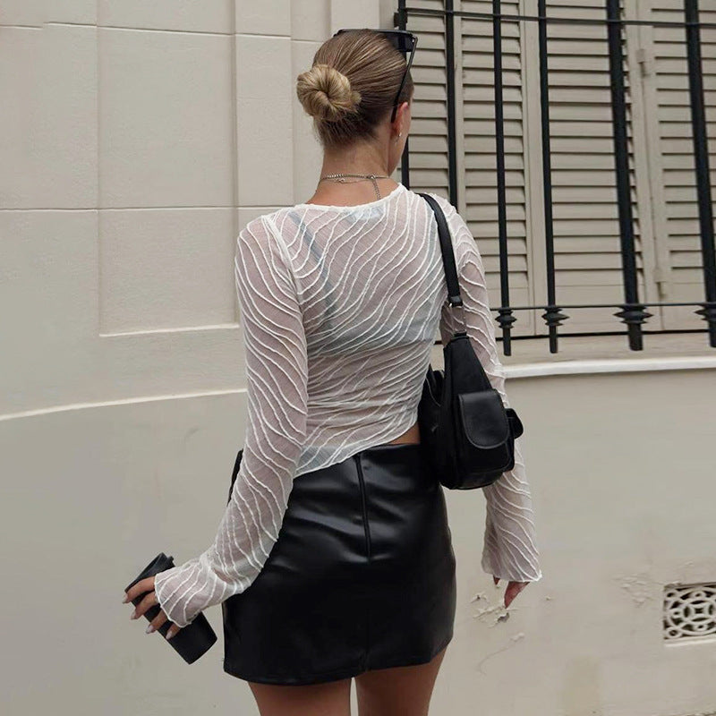 Women's Half High Collar Inner Match Lace Bottoming Shirt Women Western Blouse Sexy Top
