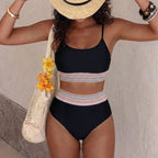 Women's Ribbon-Trim High-Waist Bikini Set