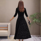 Velvet Elegant Midi Dress