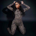 Autumn Winter Women Clothing Hooded Long Sleeve Leopard Print Sports Slim Fitting Trousers Two Piece Set