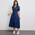 Women's Plus Size Denim Shirt Dress