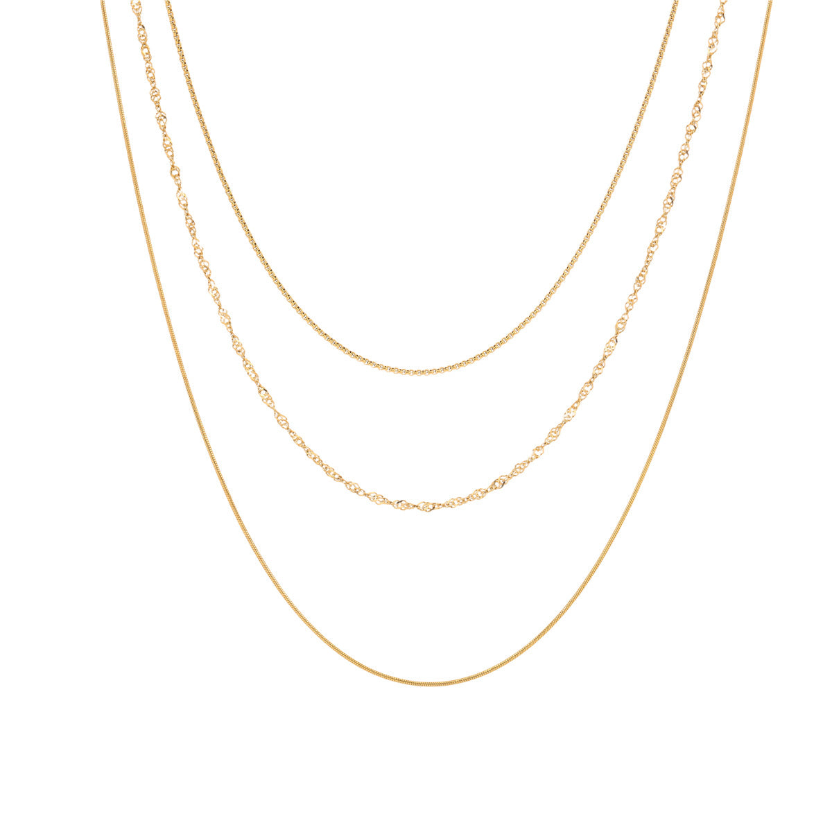 Stainless Steel Three Layer Choker Necklace