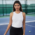Women Simple All Match T shirt Back Hollow Out Cutout Sports Design