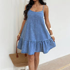 Women's Denim Ruffled Dress