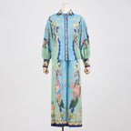 Women's Floral Shirt and Wide-Leg Pants Set