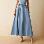 Women's Patchwork A-Line Denim Skirt
