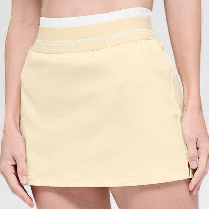 Women's Contrast-Trim Tennis Skirt And Sports Bra Set
