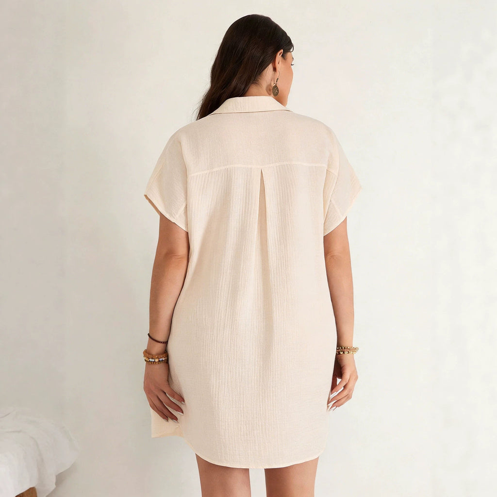 Women's Pleated Short Sleeve Dress