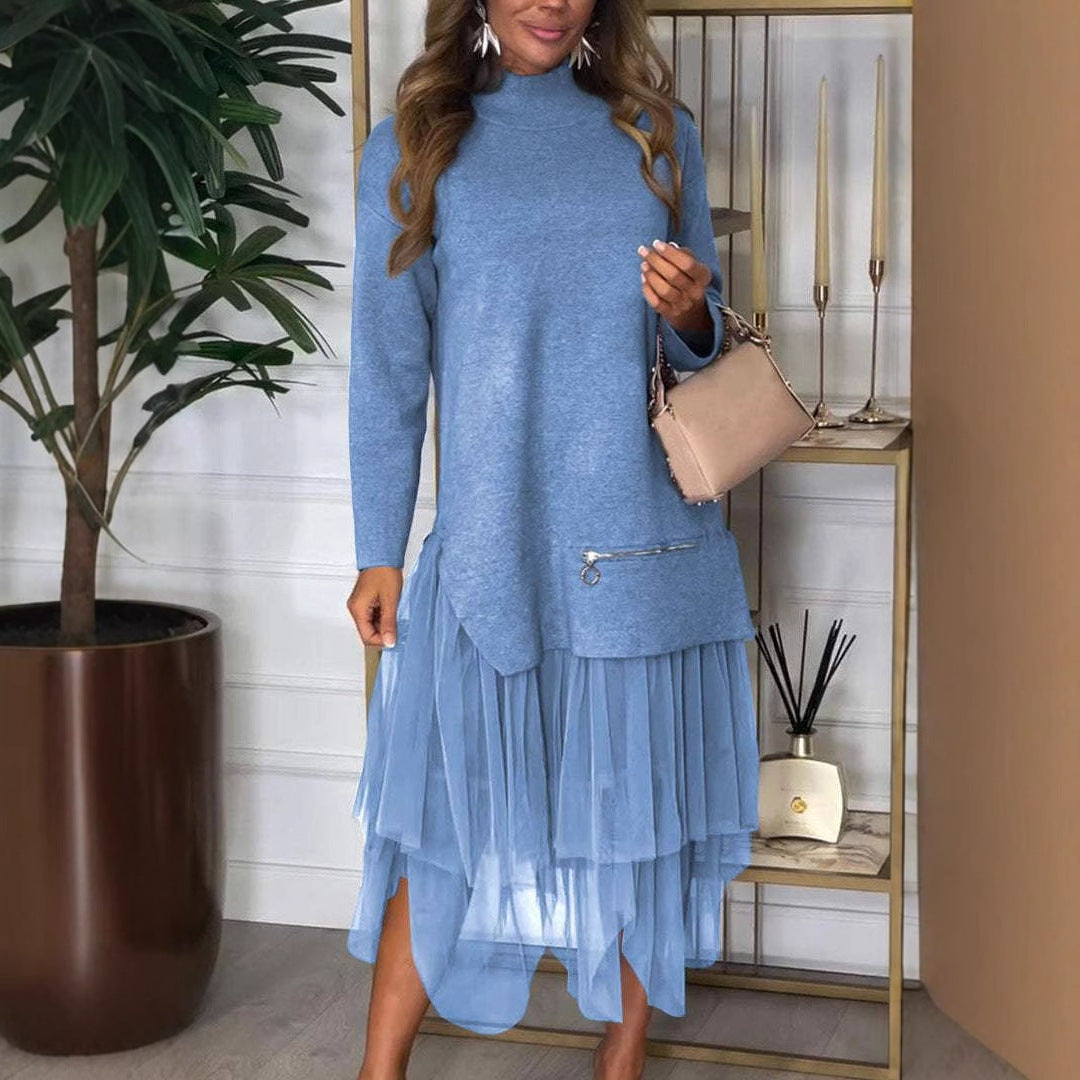 Women's Lace-Trim Midi Dress